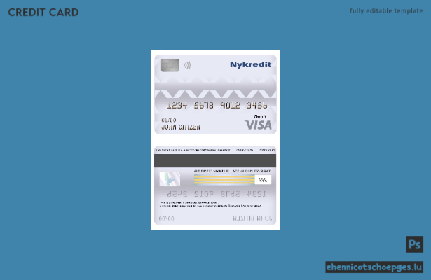 Beispielvorschau für die Nykredit-Bankvisum-Debitkarte für Dänemark